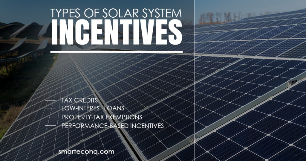 Types of solar incentives by state